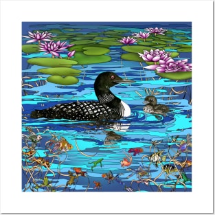 Loons and Lillies Posters and Art